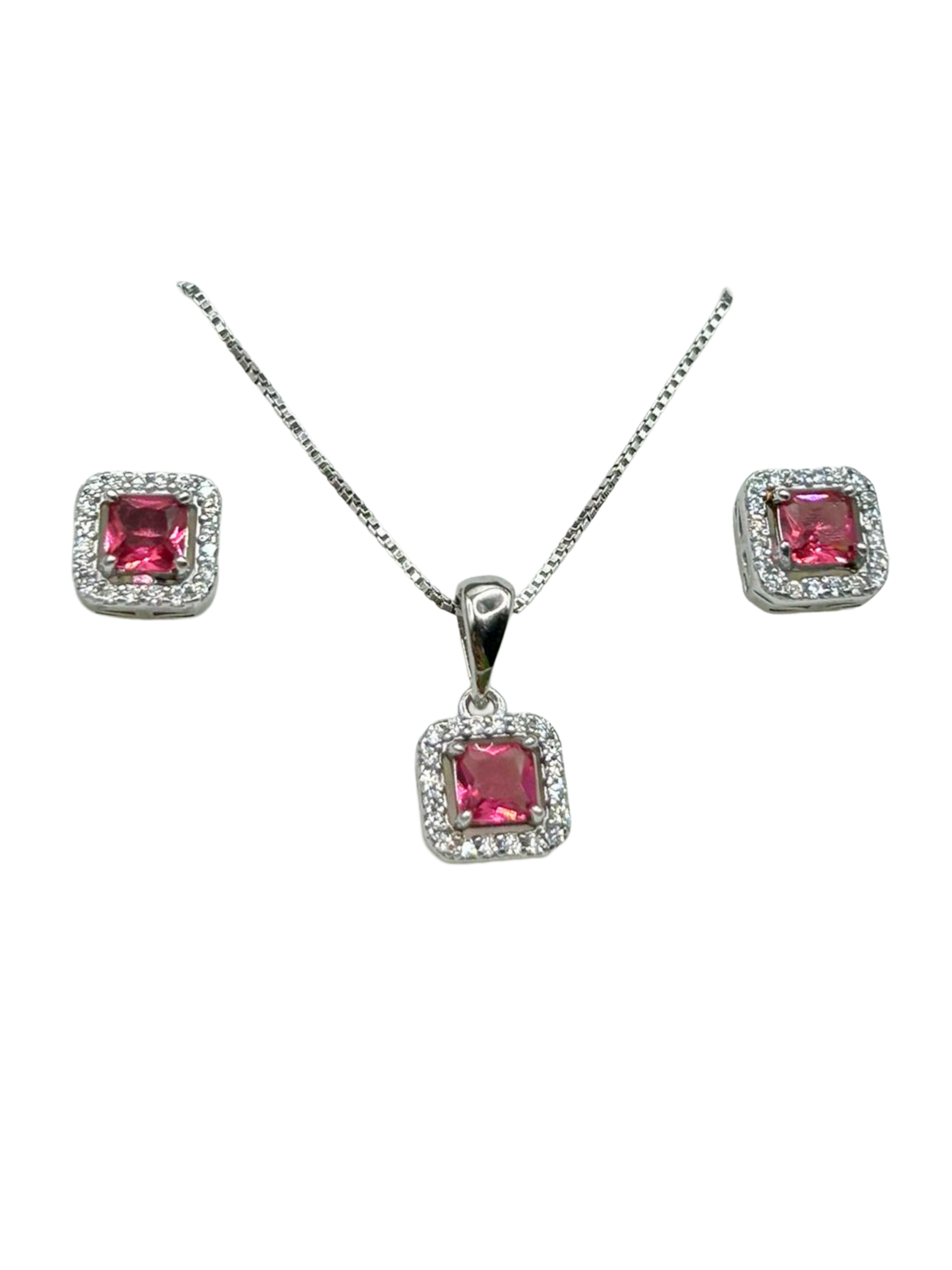 Ensemble en argent 925 « Pink Luxe » – Élégance éclatante