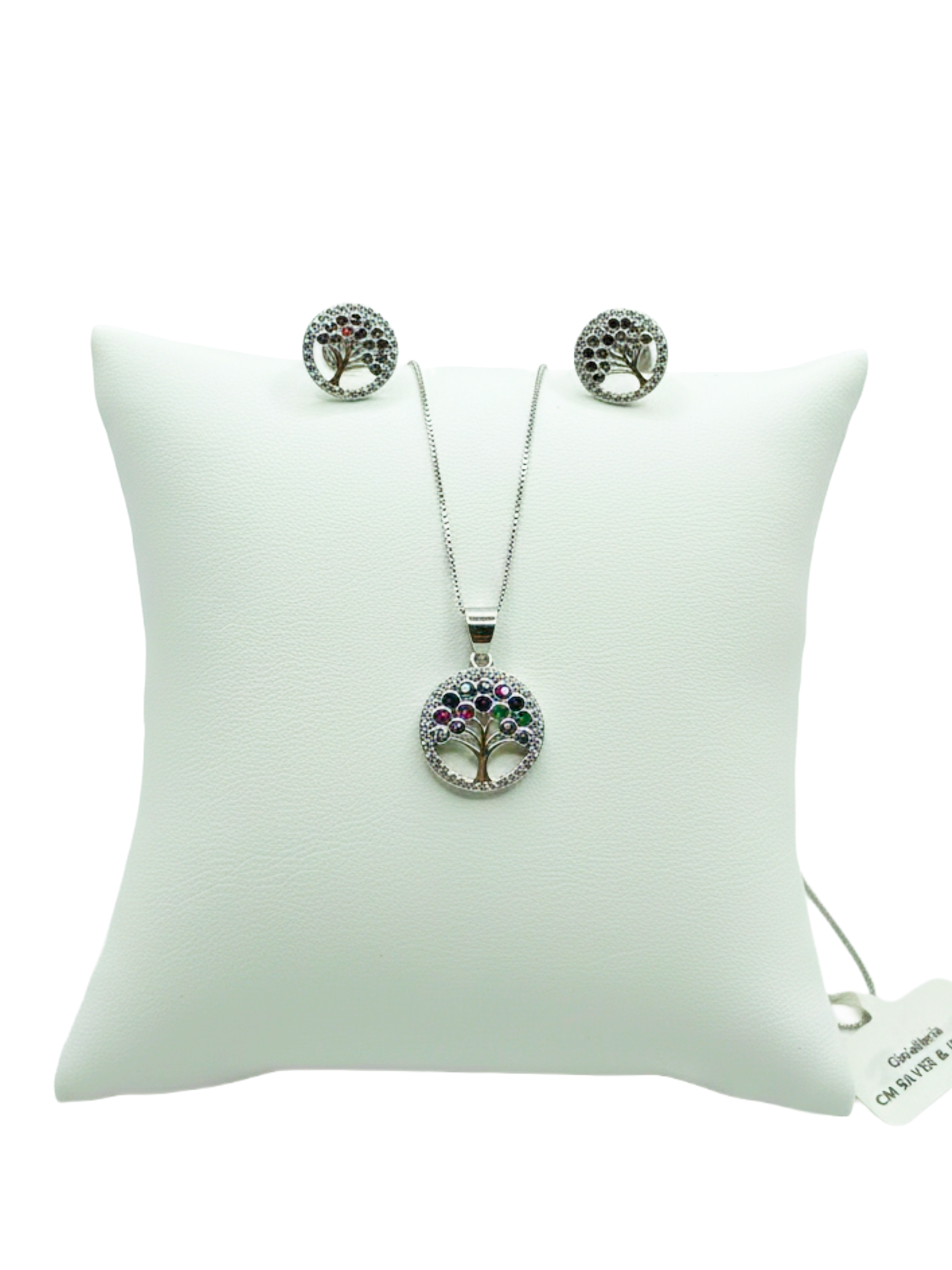 Kamise Set Gioielli Donna Argento 925 - Collana Cuore E Orecchini A Goccia Con Zirconi 5A - Ipoallergenico, Regalo San Valentino