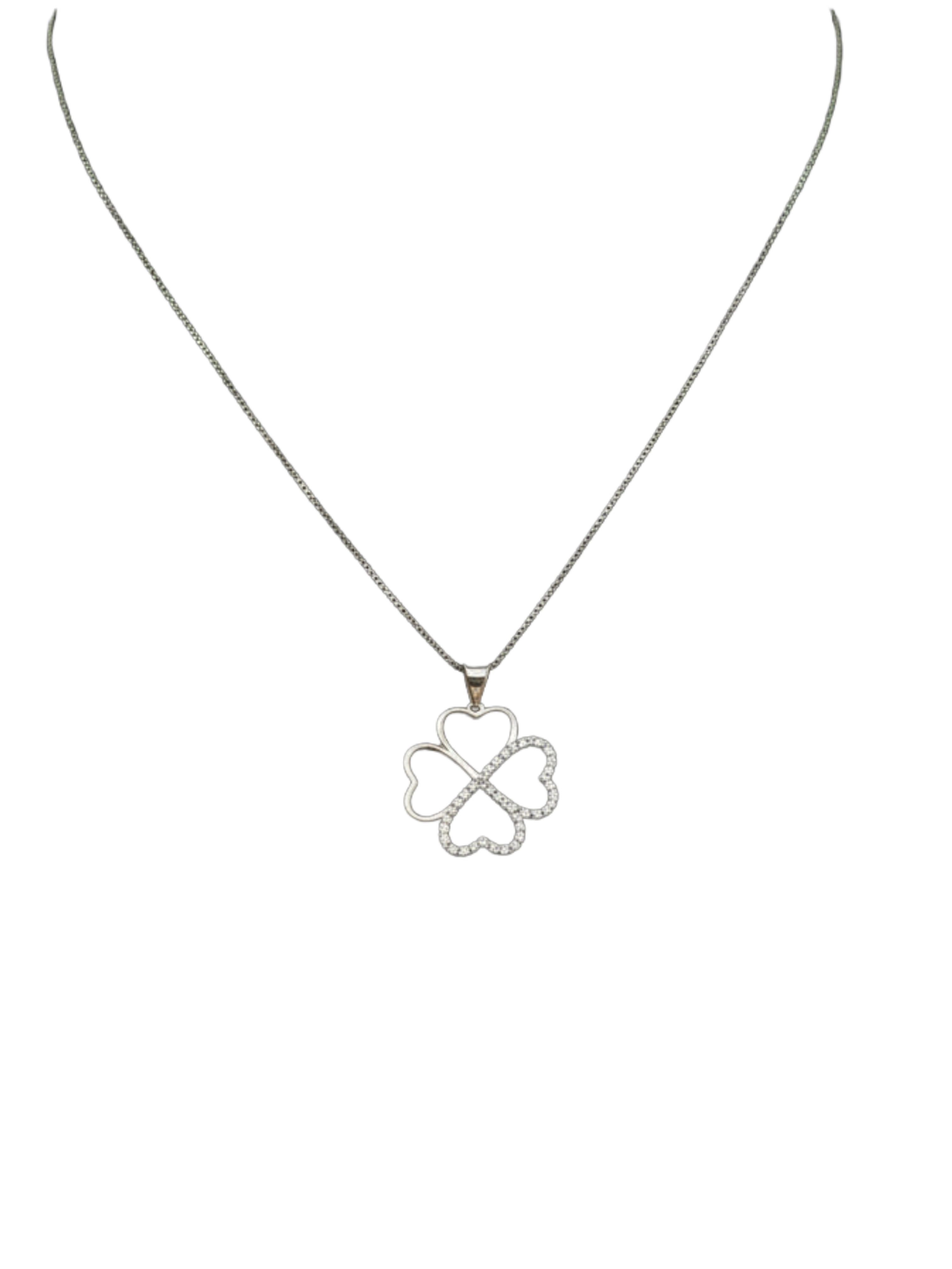 Collier trèfle à quatre feuilles en argent 925 – Élégant porte-bonheur