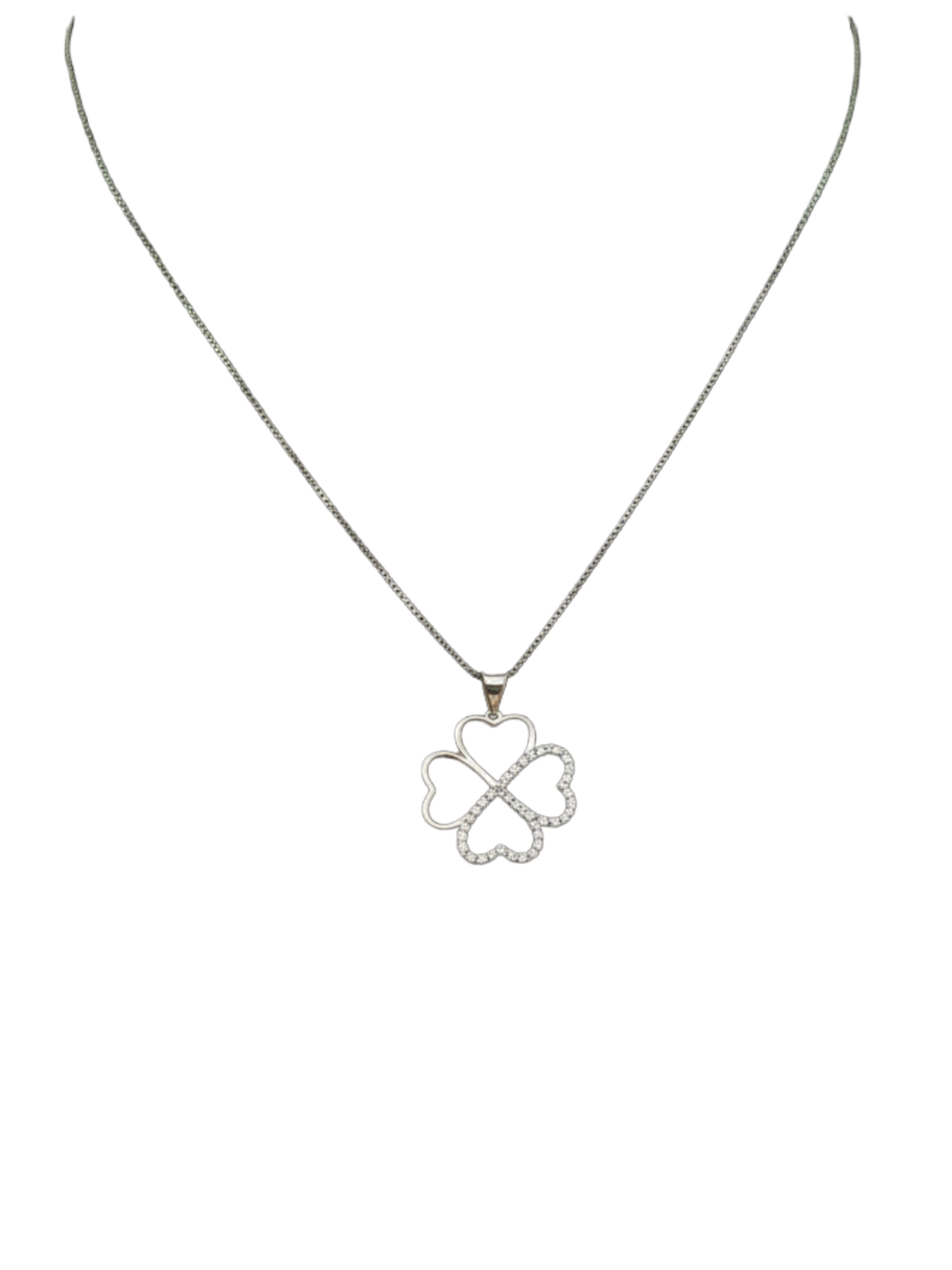 Collier trèfle à quatre feuilles en argent 925 – Élégant porte-bonheur