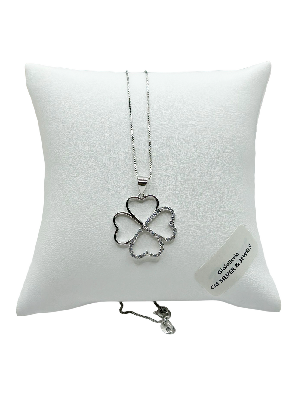 Collier trèfle à quatre feuilles en argent 925 – Élégant porte-bonheur