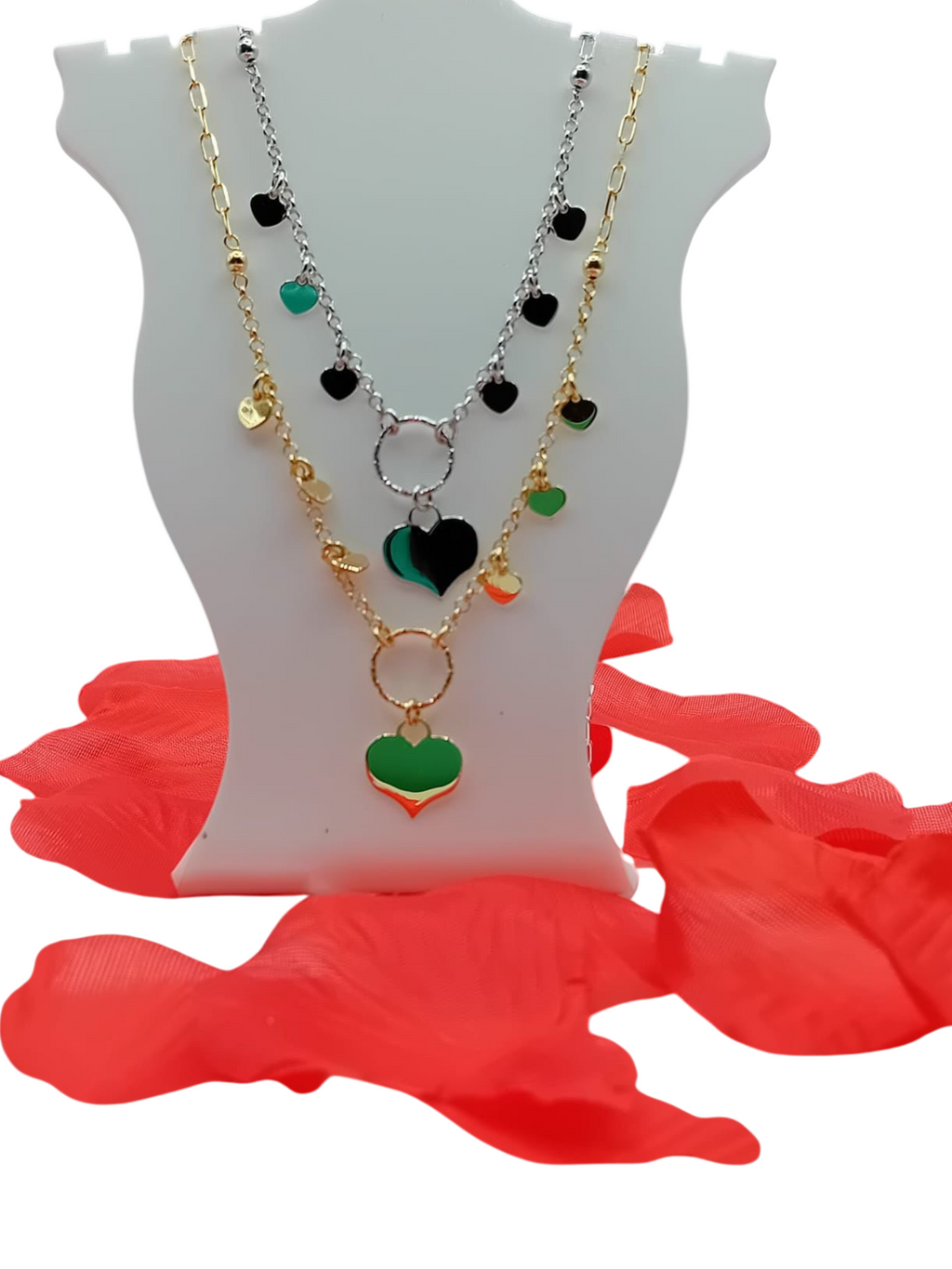 Collier Élégance Cœurs sur Cœurs en argent 925