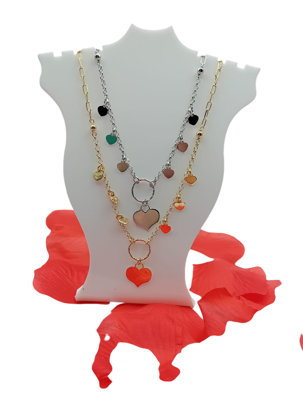 Collier Élégance Cœurs sur Cœurs en argent 925