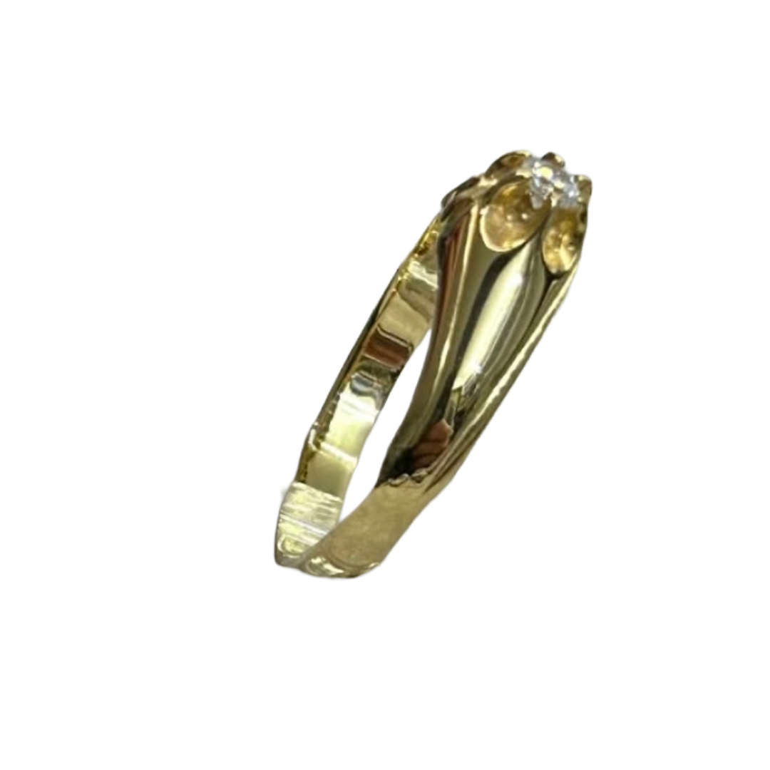 Anello Solitario Uomo Oro 750 (18 Carati) con Zircone – Misura 21 – 4,27 gr