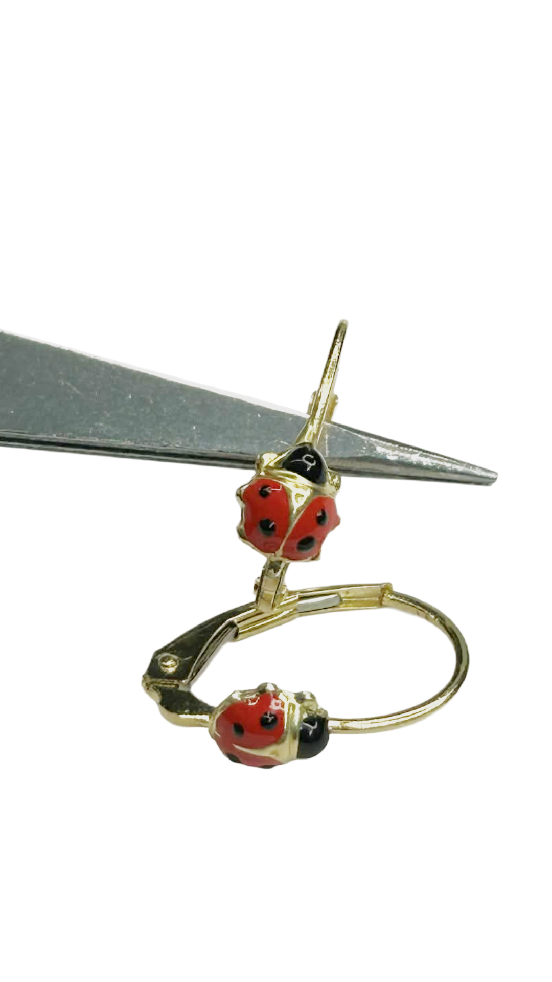 Orecchini coccinella a monachella in oro 750 (18 carati)