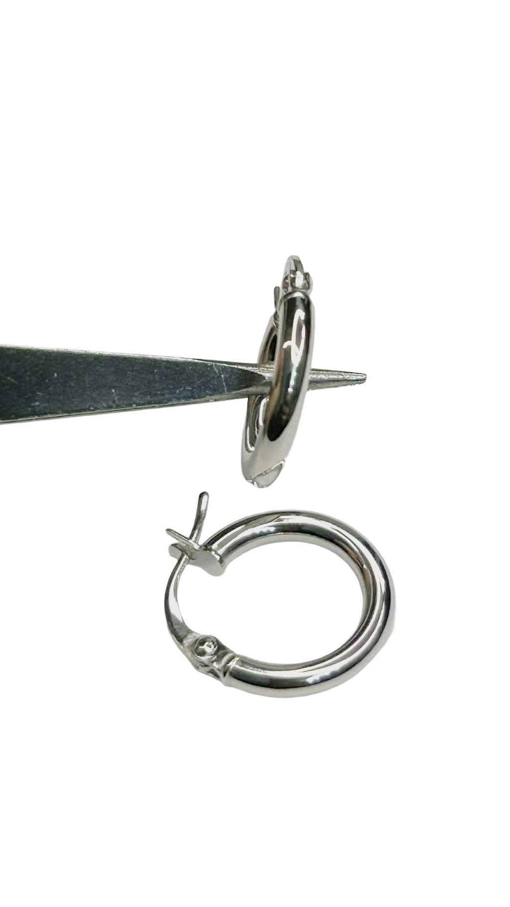 Orecchini in oro 750  Bianco Lisci