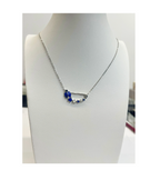 Collana in Argento 925 con Spilla, Coccinella Blu e Stelline – Fortuna e Dolcezza