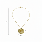 Collier en argent plaqué or 925 orné d'une fleur et d'une perle