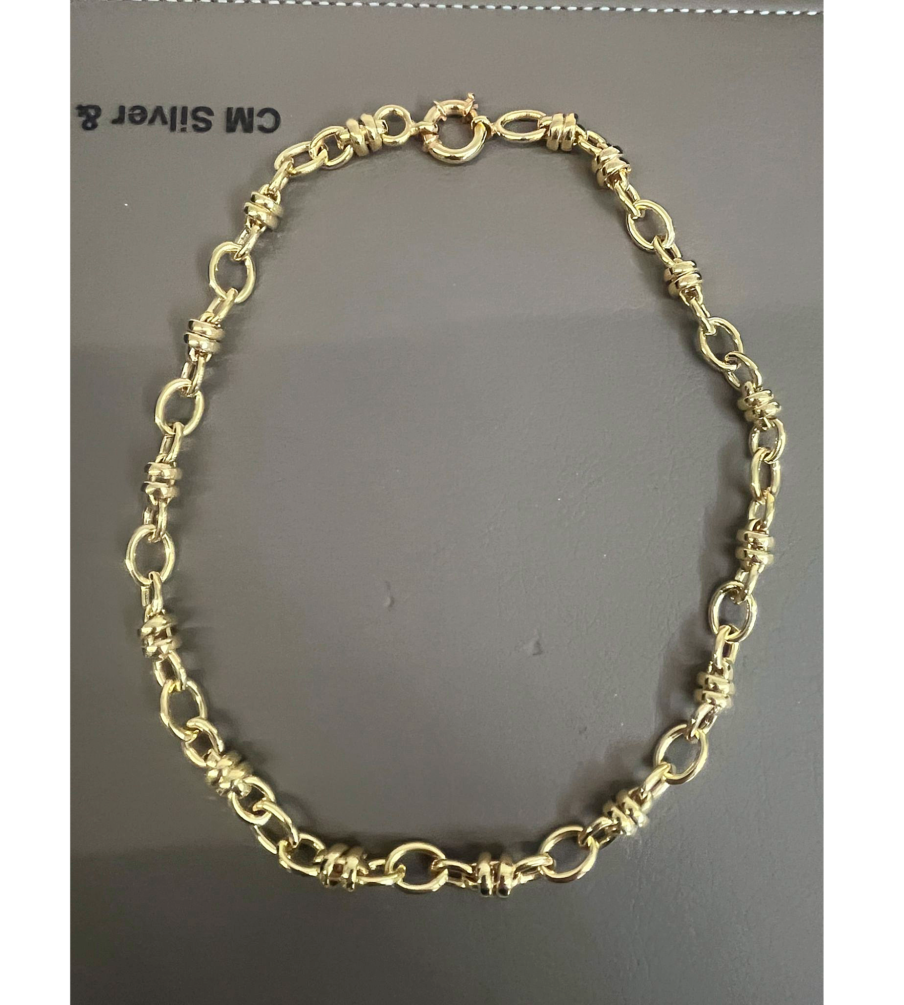 Collana e bracciale artigianale in argento 925 dorato