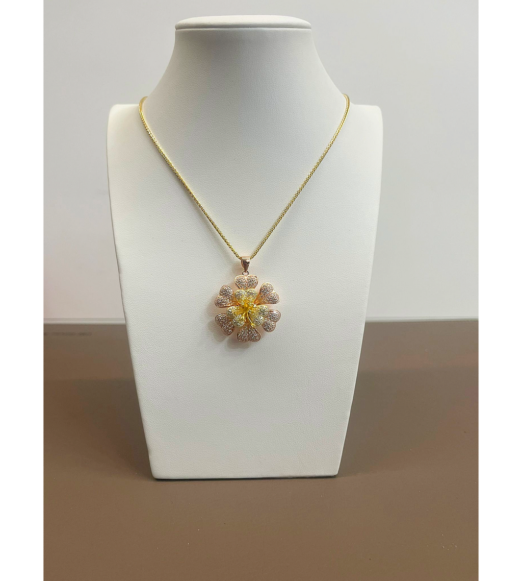 Collana in argento 925 artigianale fiori di primavera