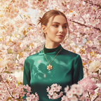 Collana in argento 925 artigianale fiori di primavera