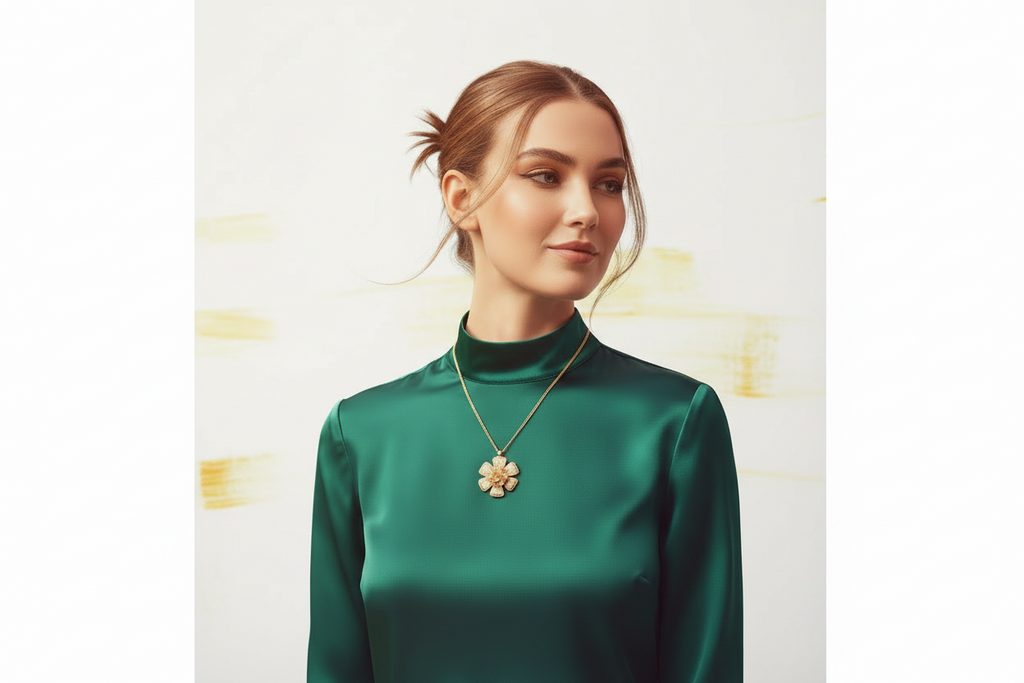 Collana in argento 925 artigianale fiori di primavera