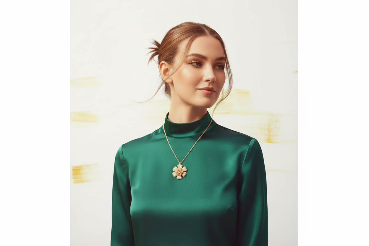 Collana in argento 925 artigianale fiori di primavera