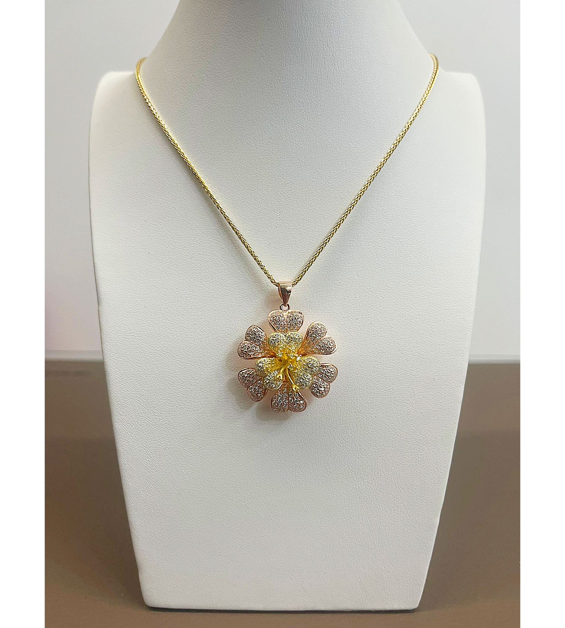 Collana in argento 925 artigianale fiori di primavera