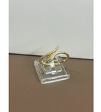 Bague serpent en argent plaqué or et argent plaqué