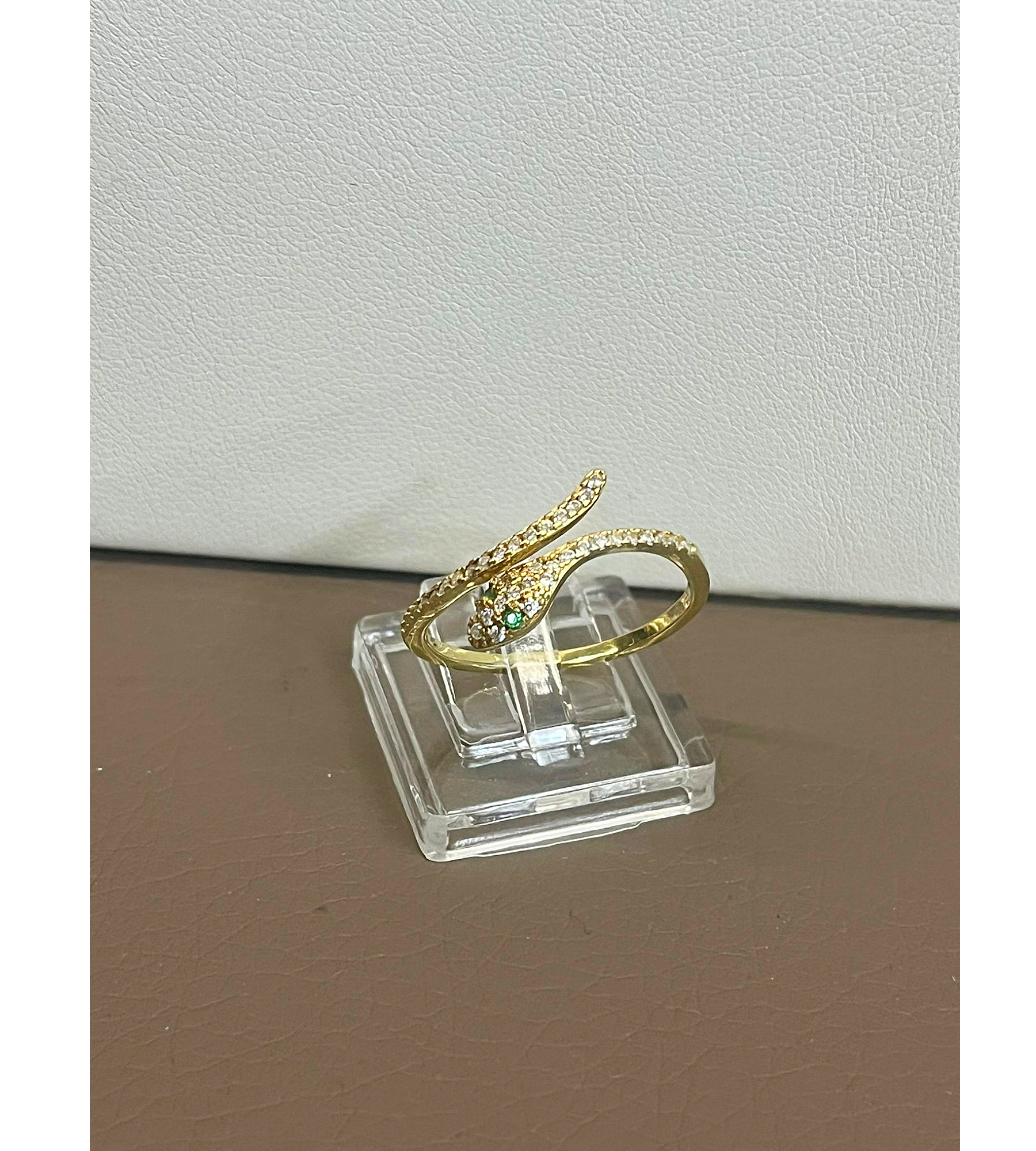 Anello serpente in argento dorato e argentato