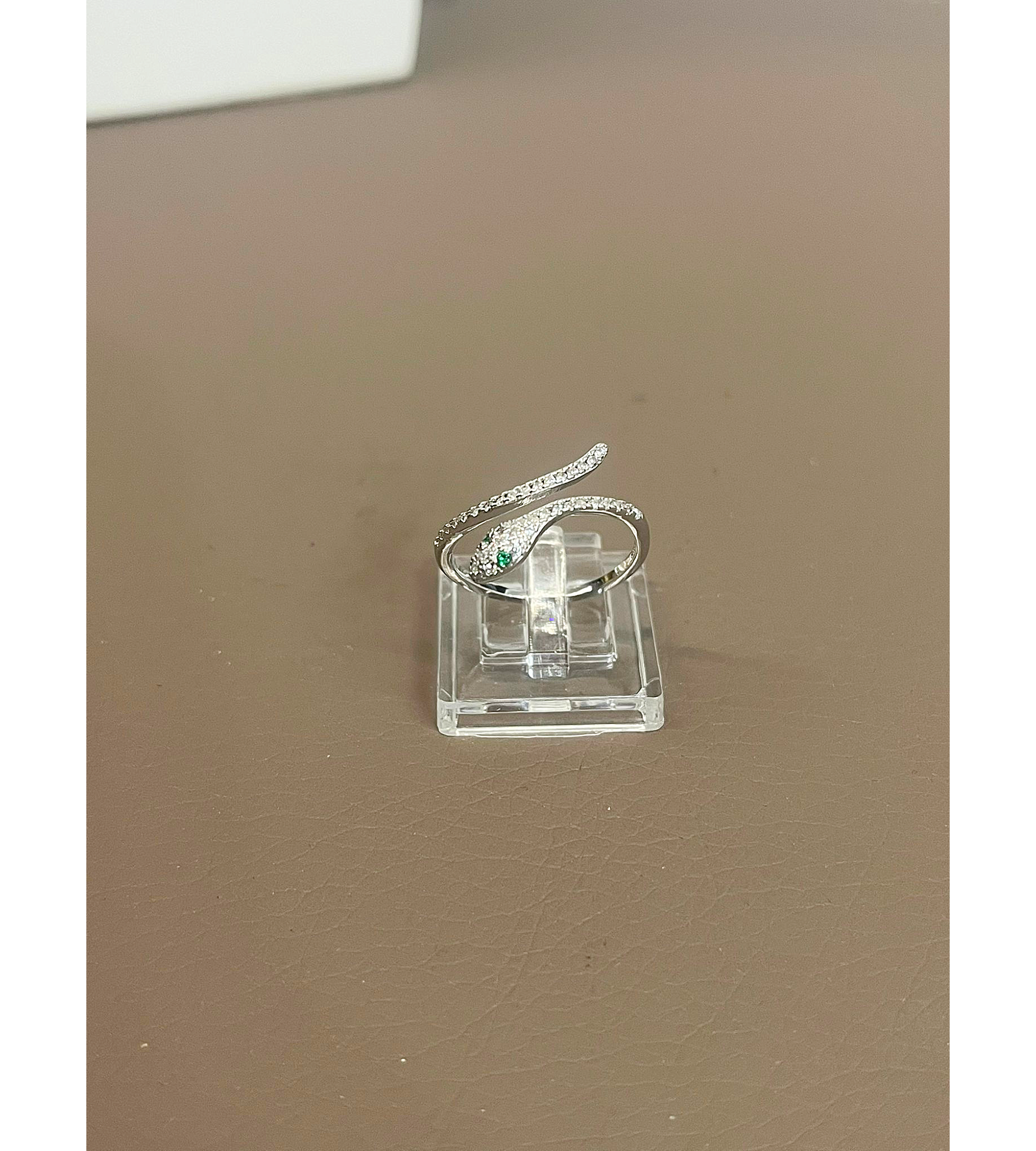 Anello serpente in argento dorato e argentato