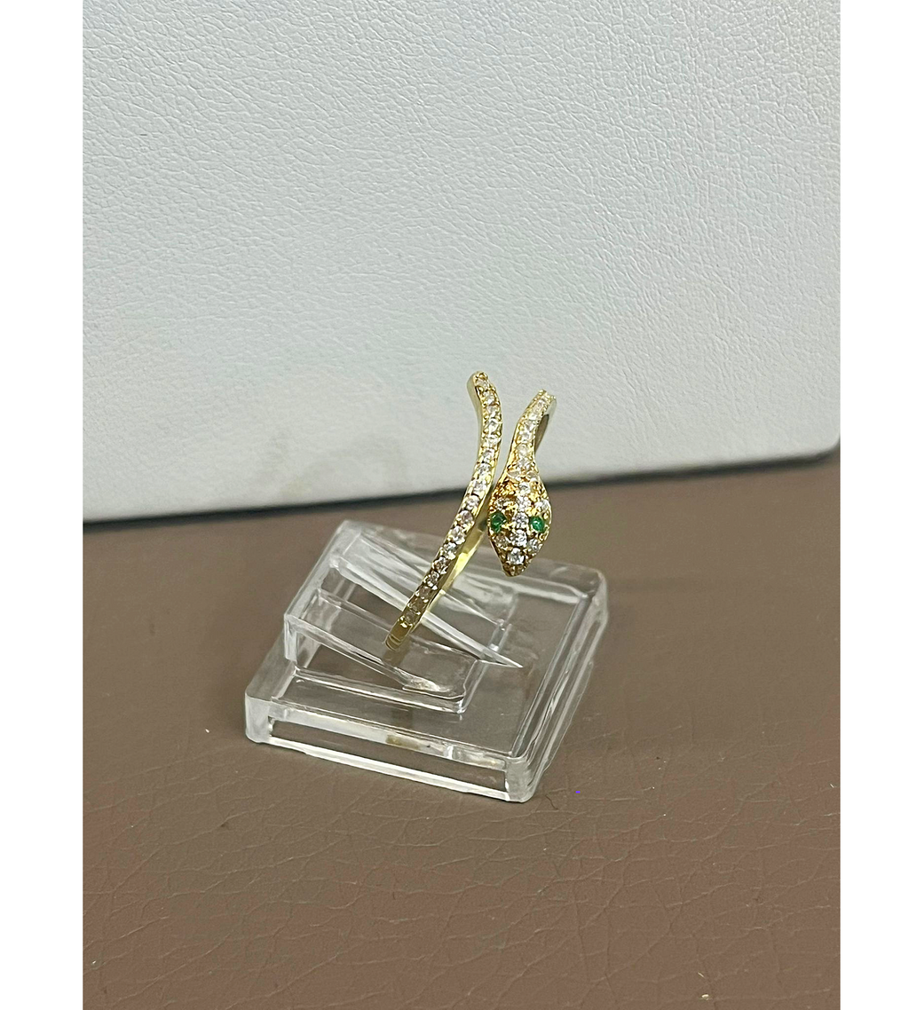 Bague serpent en argent plaqué or et argent plaqué