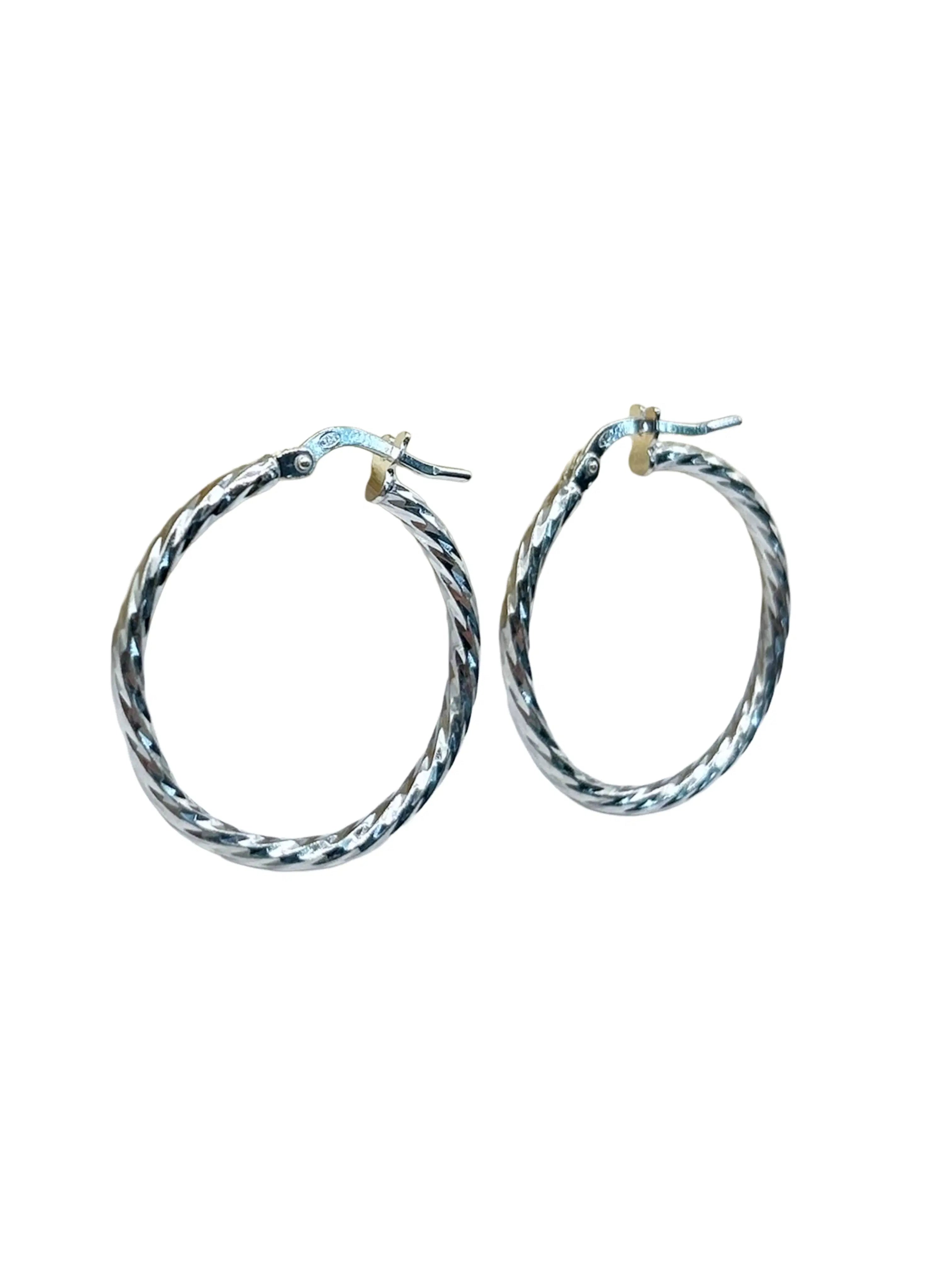Orecchini a Cerchio Intrecciati in Argento 925 – Eleganza Luminosa Senza Tempo - CM Silver Jewels