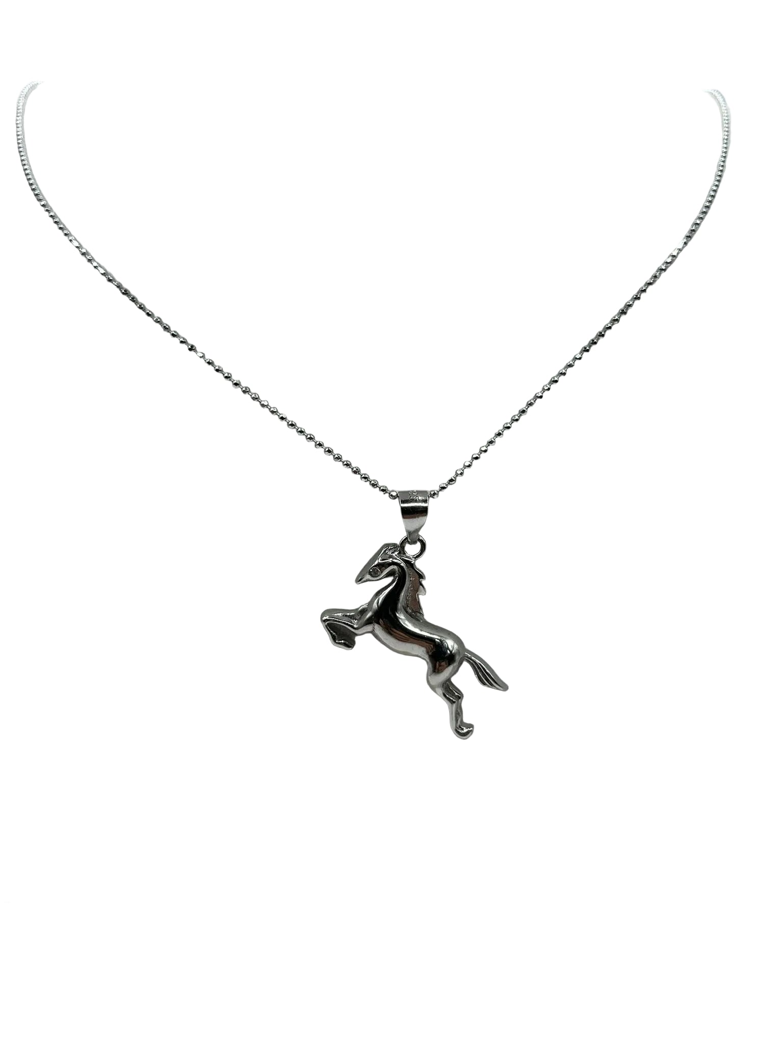 Collana in Argento 925 con Ciondolo Cavallo Rampante – Eleganza e Forza