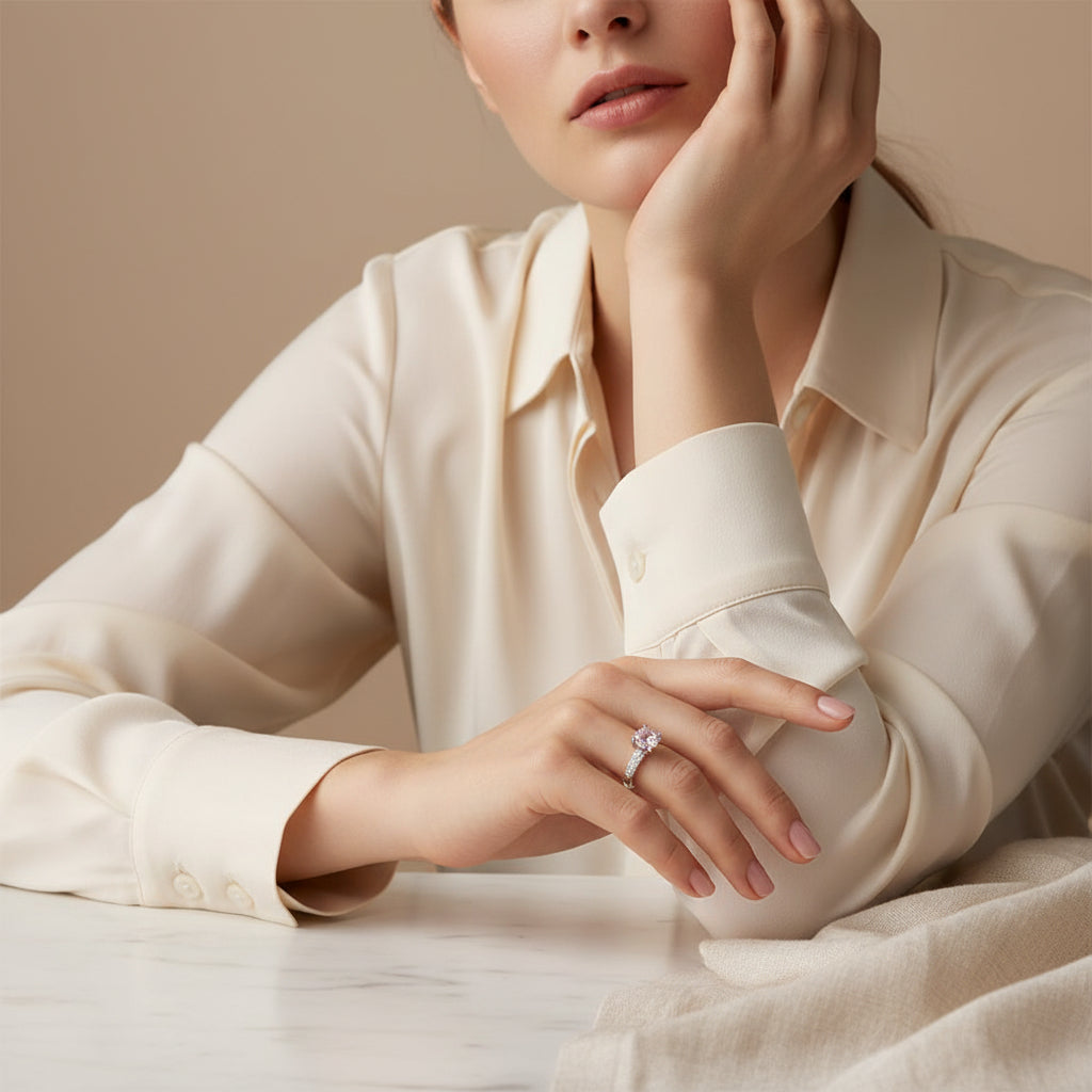 925 Silver Women's Ring with Brilliant Central Zircon – Elegance and Refined