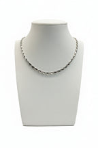 Collana Torchon a Maglie Intrecciate in Oro Bianco 18 Carati – 50 cm, Spessore 4 mm | CM Silver Jewels