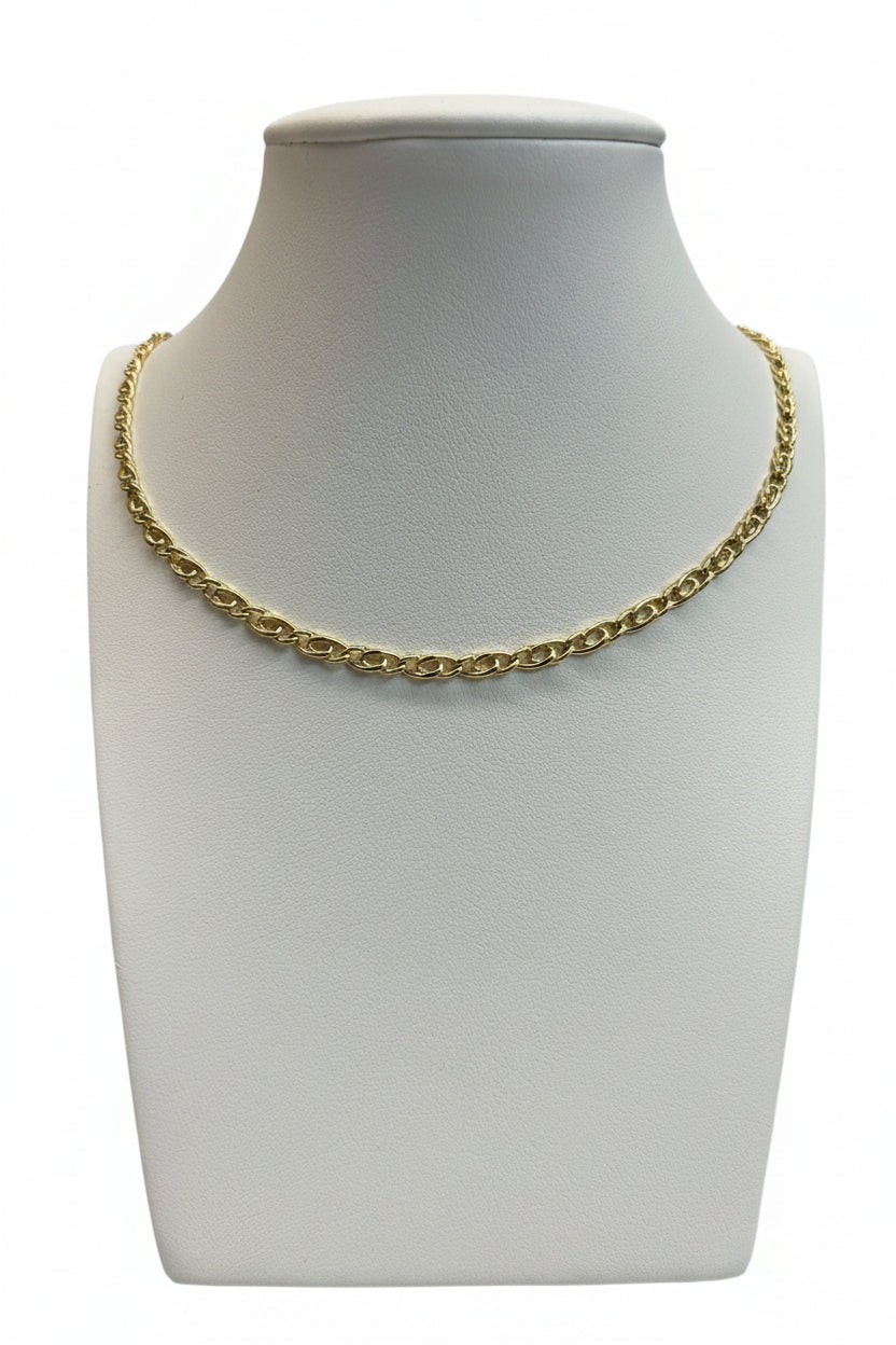 Collier à mailles ovales en or 18 carats – 51 cm, épaisseur 3 mm | CM Silver Jewels