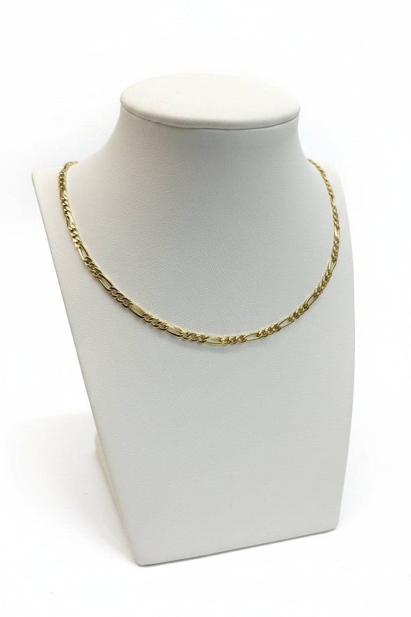Collier en Or 18K (750) Maille Figaro 3+1 – 51,5 cm | CM Silver Jewels