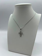 Collana con Croce in Oro Bianco 18k – 45 cm | CM Silver Jewels