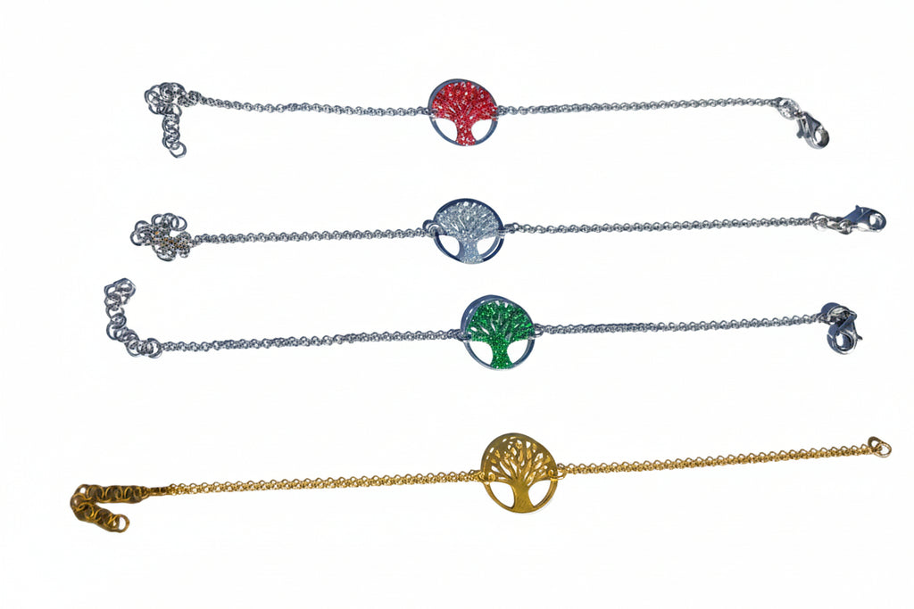 Women's 925 Sterling Silver Tree of Life Bracelet – Silver or Gold Tone 19.5 cm | CM Silver Jewels