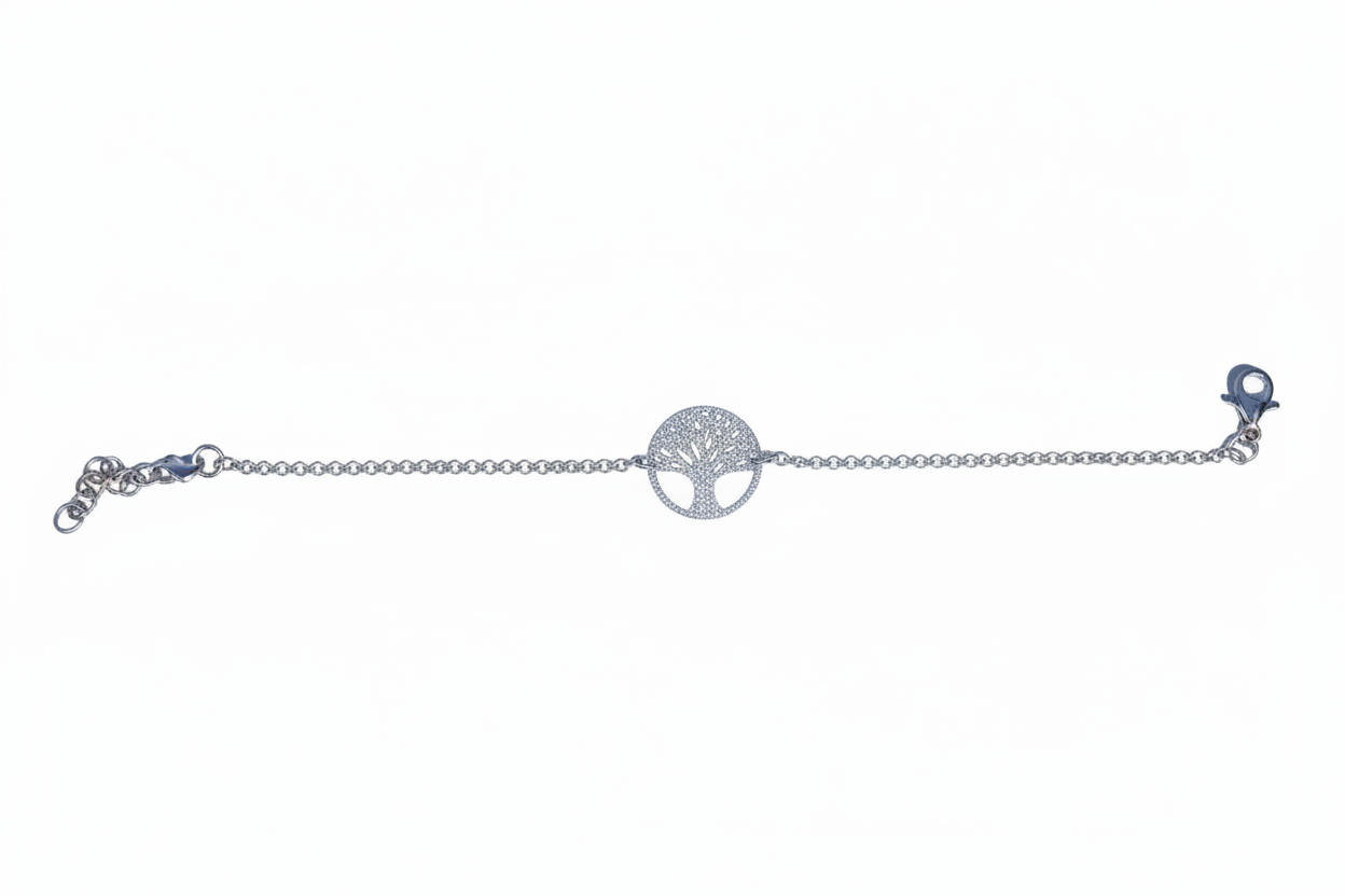 Women's 925 Sterling Silver Tree of Life Bracelet – Silver or Gold Tone 19.5 cm | CM Silver Jewels