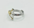 Anello Crocifisso in Argento 925 Placcato Oro 18 Carati – Misura Regolabile | Gioiello Religioso Elegante - Gioielleria CM SILVER & JEWELS