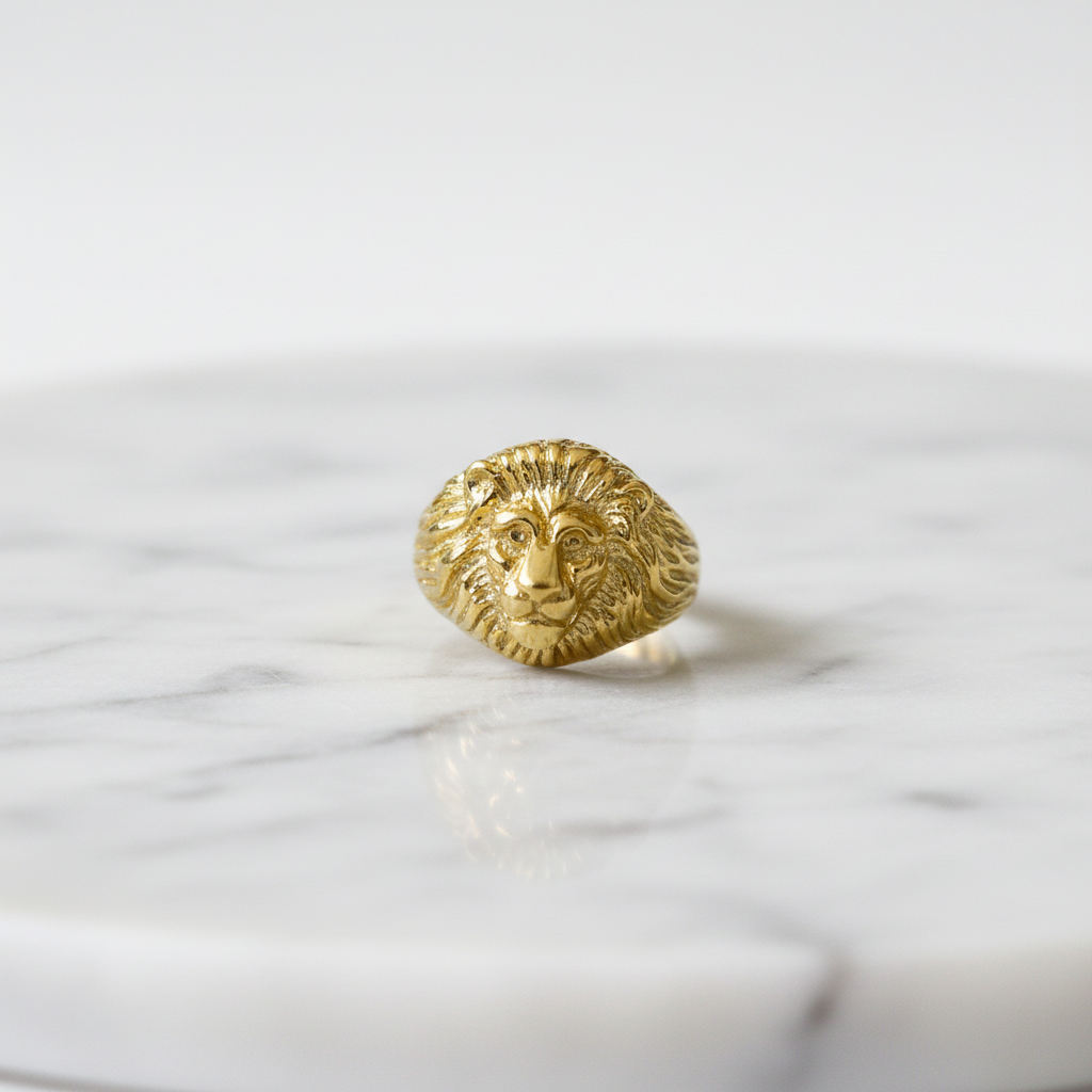 Anello Leone – Marmo Bianco