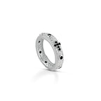Anello rosario in argento 925 con croce di zirconi neri e pavé di zirconi bianchi