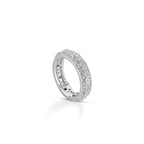 Anello rosario in argento 925 con pavé integrale di zirconi bianchi trasparenti