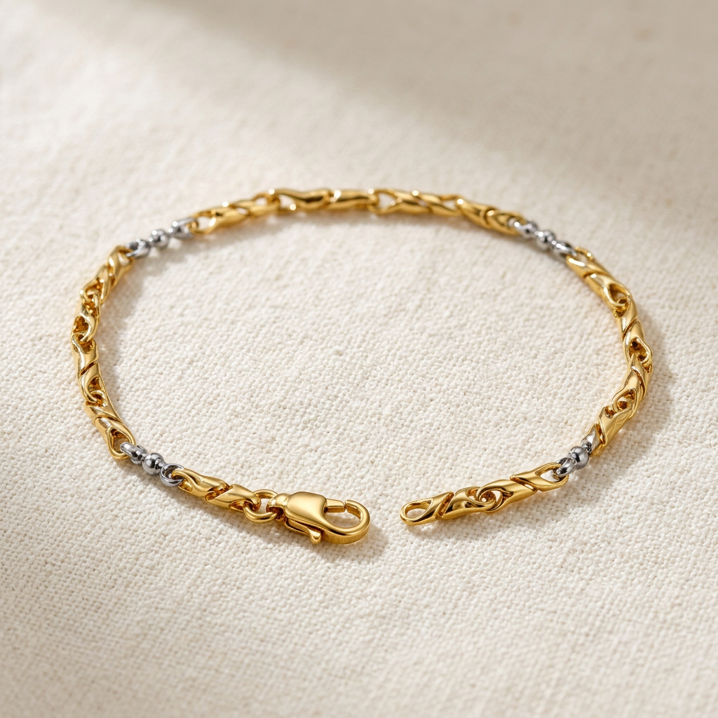 Bracciale bicolore visto da un’angolazione alternativa