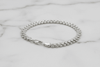 Bracciale argento 925 maglia bismark – dettaglio chiusura moschettone e spessore 6mm – CM Silver Jewels