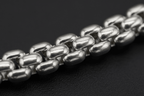 Dettaglio macro maglia bismark doppia fila bracciale argento 925 uomo – CM Silver Jewels