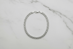 Bracciale argento 925 maglia bismark 22,5 cm su marmo con riferimento scala – CM Silver Jewels