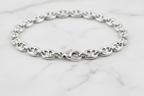 Bracciale argento 925 maglia marinara – dettaglio chiusura moschettone e spessore 6mm – CM Silver Jewels