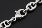 Dettaglio macro maglia marinara bracciale argento 925 – anelli ovali bombati CM Silver Jewels