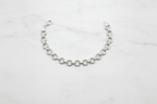 Bracciale argento 925 maglia rolo 19,5 cm su marmo con riferimento scala – CM Silver Jewels