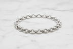 Bracciale argento 925 maglia rolo – dettaglio chiusura moschettone e spessore 10mm – CM Silver Jewels