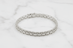 Bracciale argento 925 maglia scatolata – dettaglio chiusura moschettone e spessore 7mm – CM Silver Jewels
