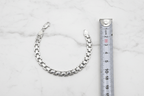 Bracciale argento 925 maglia scatolata 19 cm su marmo con riferimento scala – CM Silver Jewels