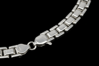 Dettaglio macro maglia scatolata bracciale argento 925 – lavorazione artigianale CM Silver Jewels