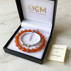 Bracciale in corniola nel cofanetto CM Silver & Jewels con il tuo certificato