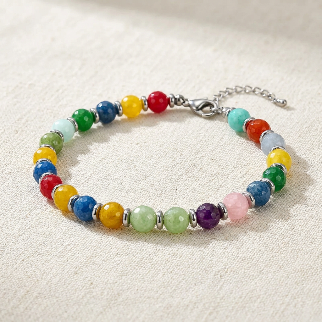 Bracciale multicolore da un’angolazione alternativa