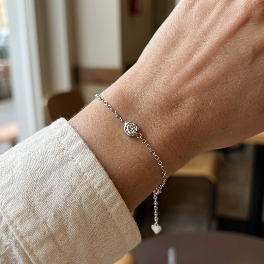 Bracciale punto luce indossato