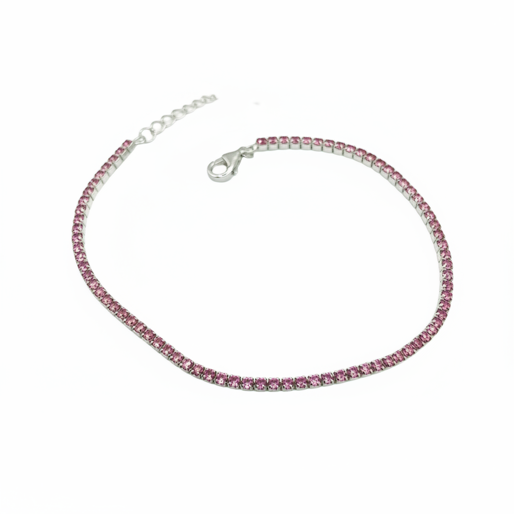 Bracelet Tennis en Argent 925 avec Zircons – 6 Couleurs | CM Silver Jewels